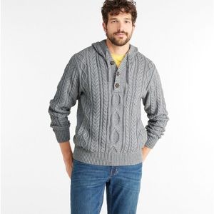 Men's L.L. Bean Heritage Soft Cotton Fisherman Sweater, Henley Hoodie